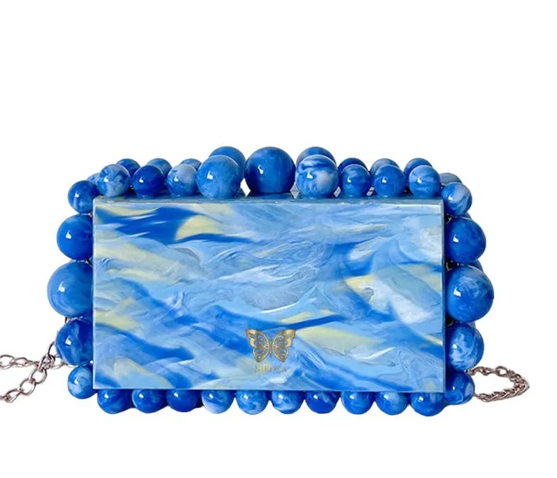 Kira White Acrylic Clutch Bag