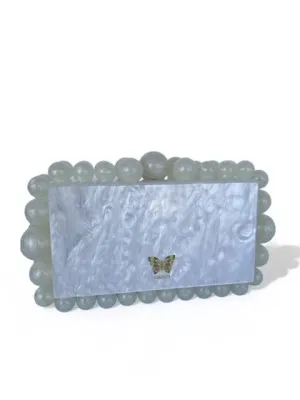 Kira White Acrylic Clutch Bag