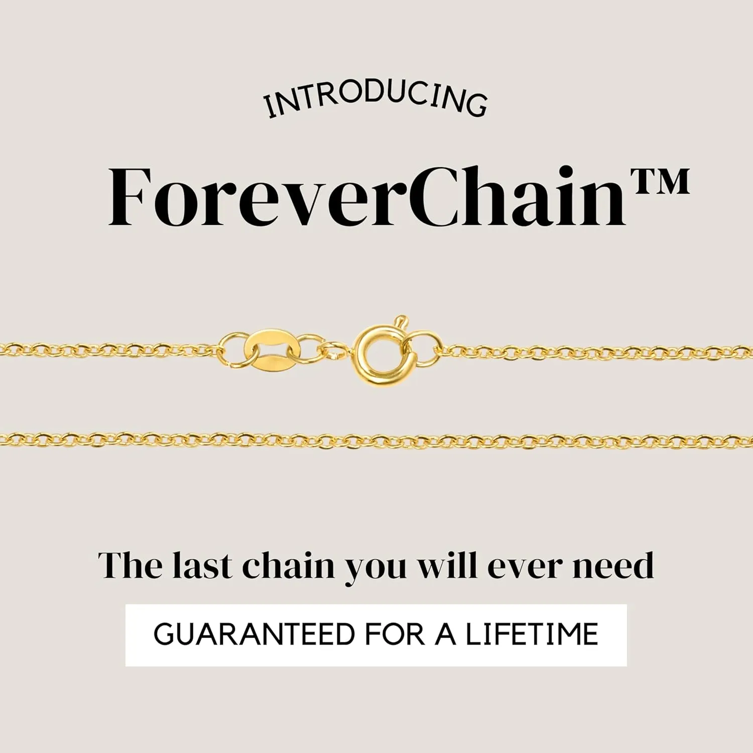 KISPER 24k Gold Cable Link Chain Necklace – Thin, Dainty, Gold Plated Stainless Steel Jewelry for Women & Men with Spring Ring Clasp