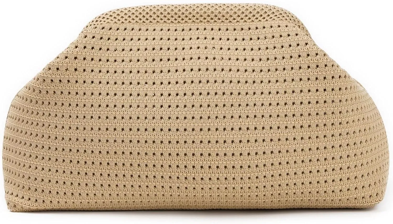Kiss Lock Crochet Knit Clutch Bag Women Cloud Purse Hollow Crossbody Handbag Evening Commuter Makeup Pouch
