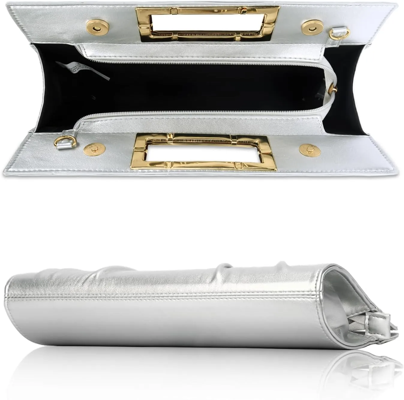 KKXIU Women Clutch Purse Elegant Pleated Evening Bag for Wedding Prom Bridal with Chain Strap