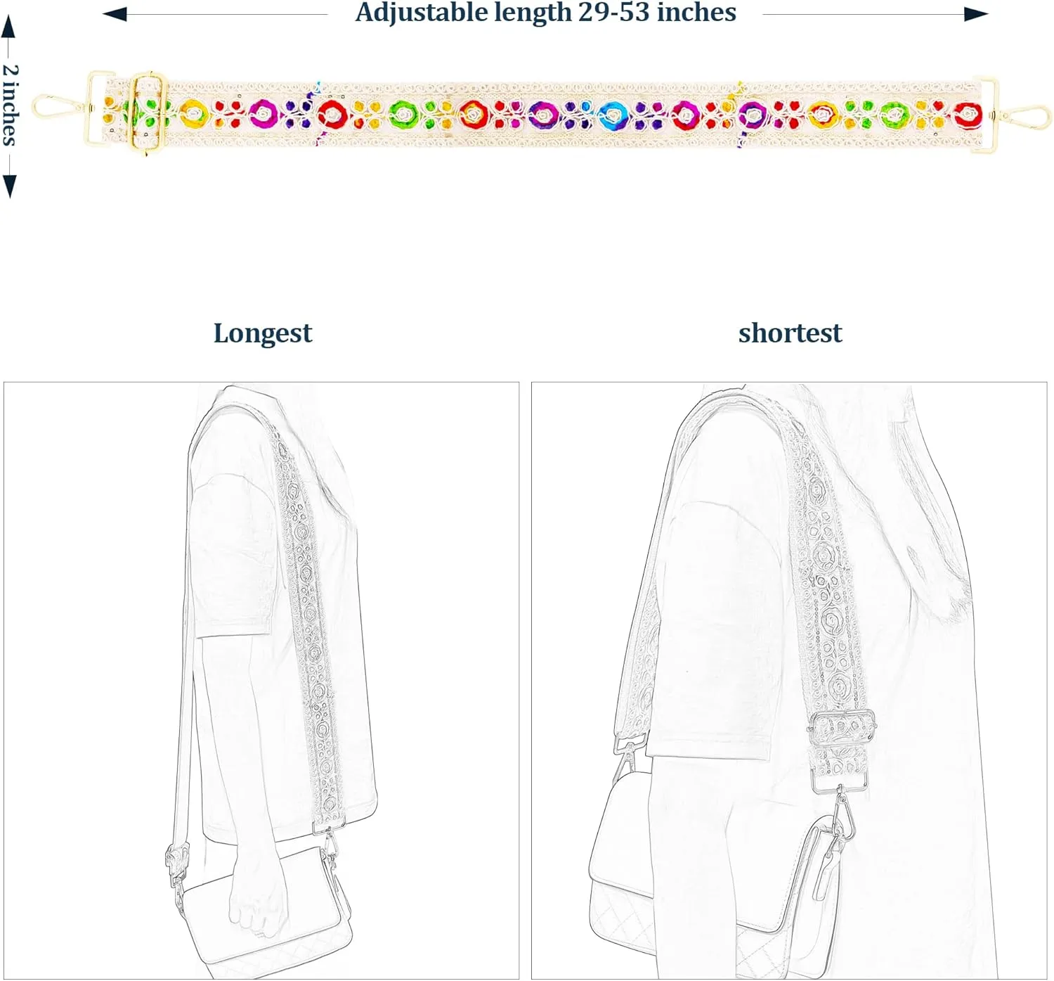 Knit Purse Strap,Replacement Crossbody Wide Adjustable Shoulder Strap for Bag Handbag