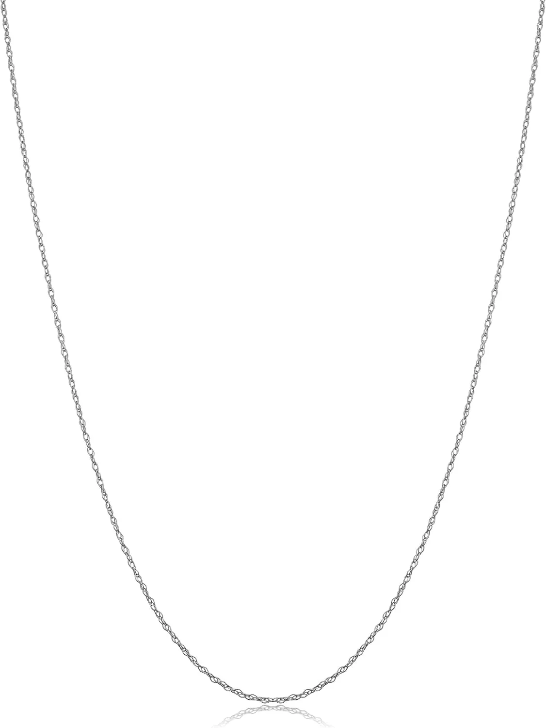 Kooljewelry 14k White Gold Rope Chain Barely-There Necklace For Women (0.7 mm, 0.9 mm, 1 mm or 1.3 mm) - Thin And Lightweight