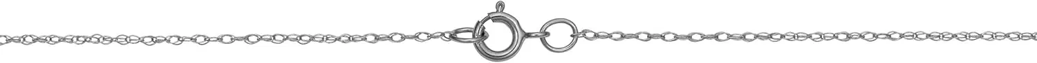 Kooljewelry 14k White Gold Rope Chain Barely-There Necklace For Women (0.7 mm, 0.9 mm, 1 mm or 1.3 mm) - Thin And Lightweight