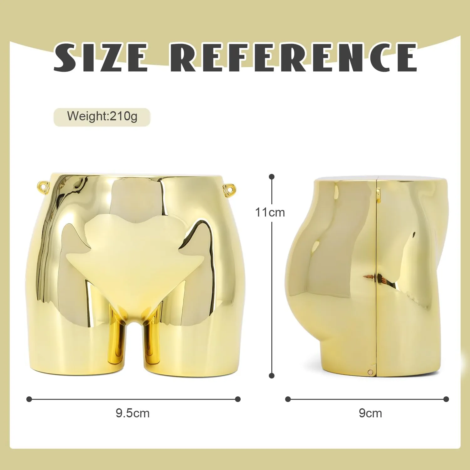 KUANG! Mini Evening Bag for Women Novelty Hip Shaped Handbag Cluth Purse Shoulder Bag Crossbody Purse