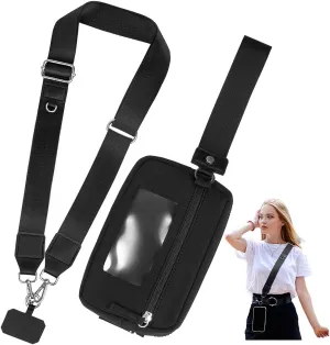 kullder Phone Lanyard Crossbody with Wallet, Clip & Go Cellphone Strap, Neck, Wrist Save Girls Phone Strap with Pouch,1 Tap