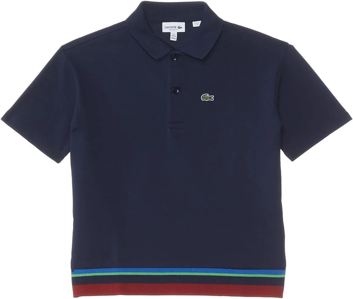 Lacoste Boys' Oversized Short Sleeve Color Blocked Polo Shirt