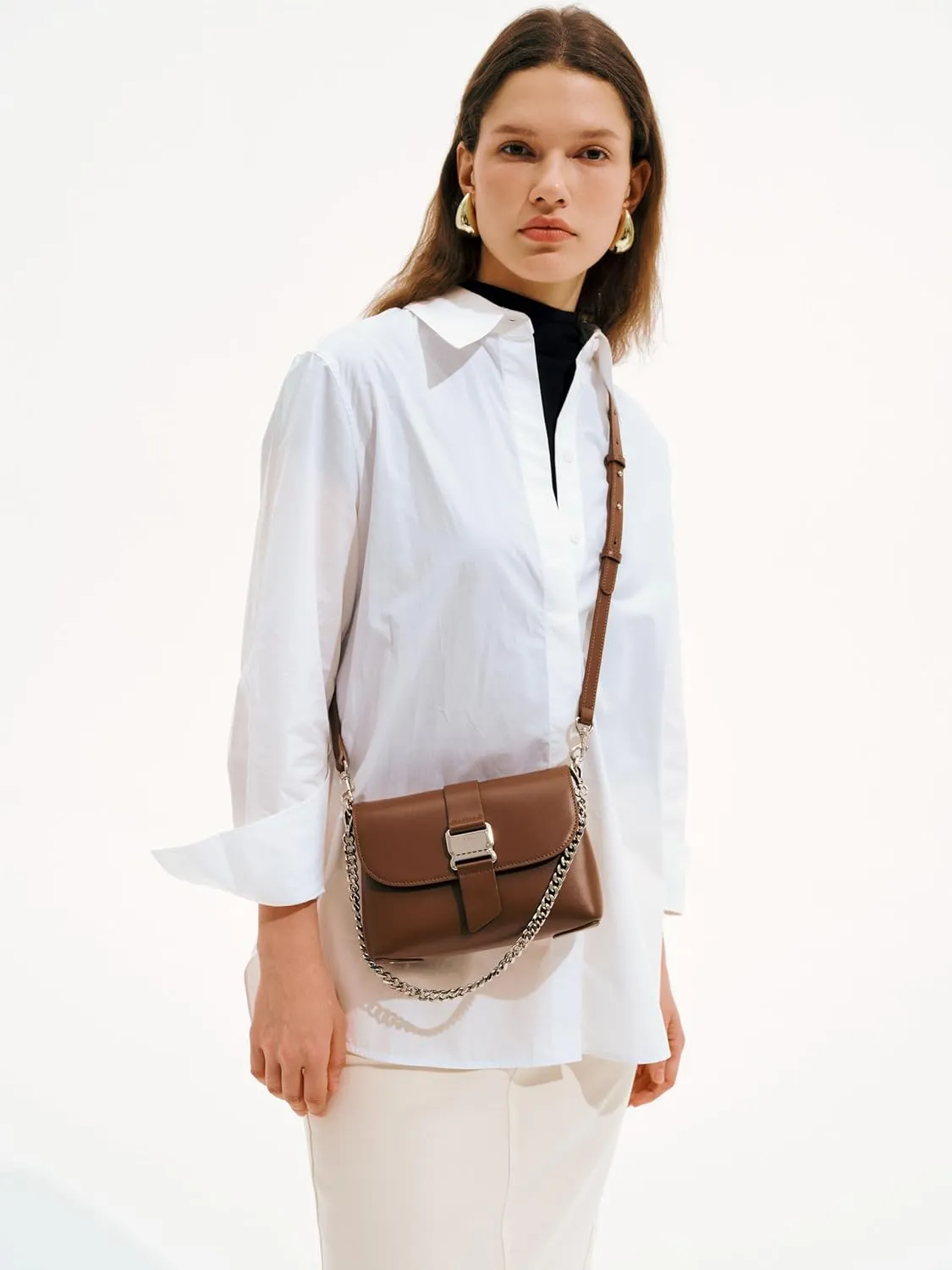 LAFESTIN Split Leather Small Shoulder Bag For Women, Dual Straps For Versatile Styling Women's Crossbody Handbags