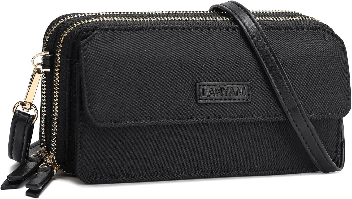 Lanyani RFID Crossbody Wallet Wristlet Purse with Phone Pocket For Women Vegan Leather
