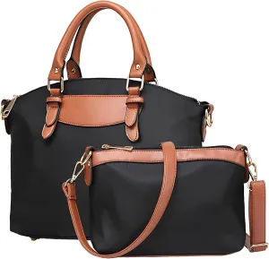 Large Nylon Handbags Set with Crossbody Purse, Waterproof Nylon Tote Bags for Women with Zipper, Casual Nylon Shoulder Bag