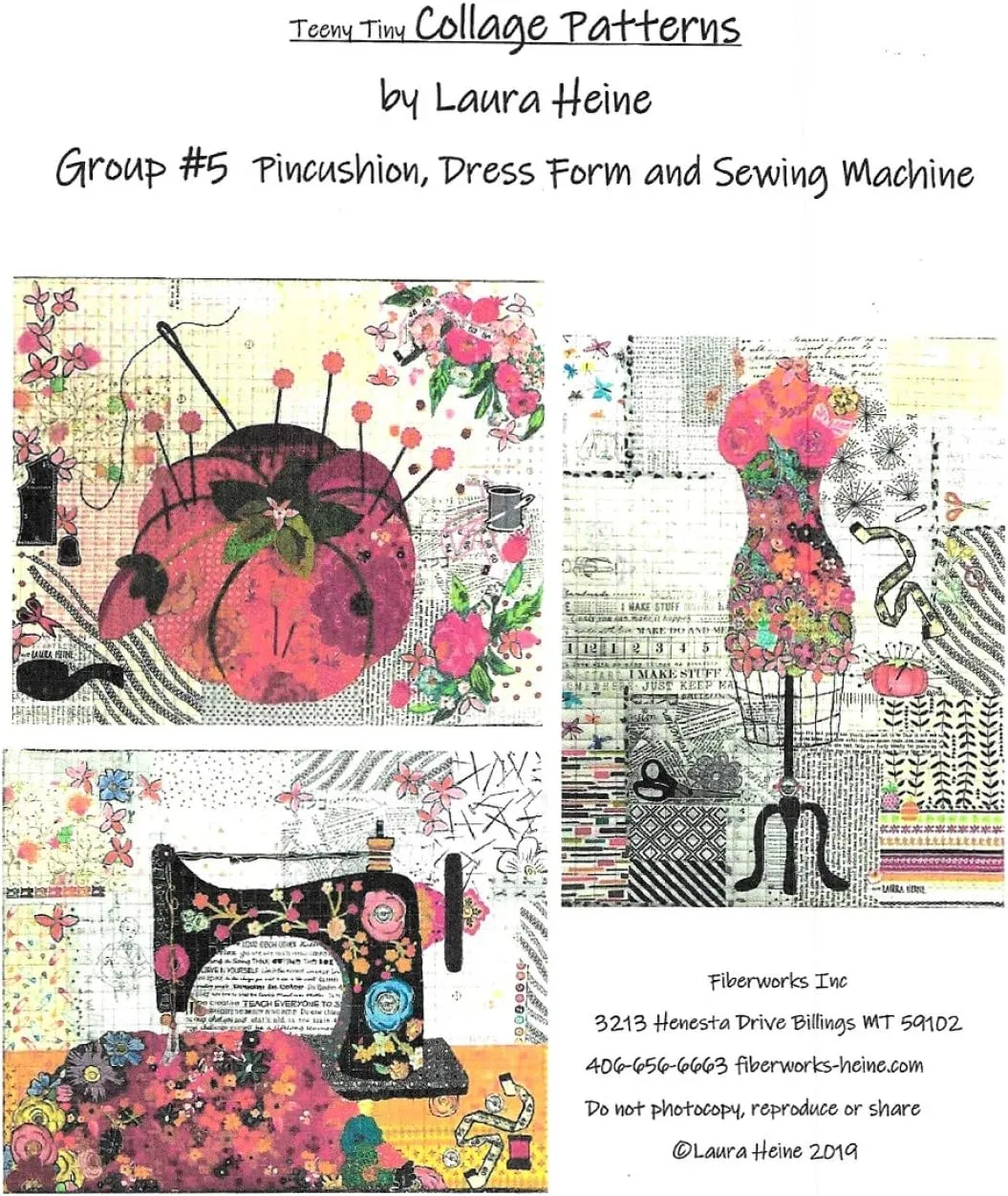 Laura HeineLHFWTT5 Teeny Tiny Applique Collage Group #5 Pattern, 16 x 20 Inch