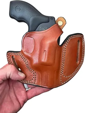 Leather Belt Holster for Colt King Cobra 2 inch Barrel, Thumb Snap, Premium Leather, Right Hand
