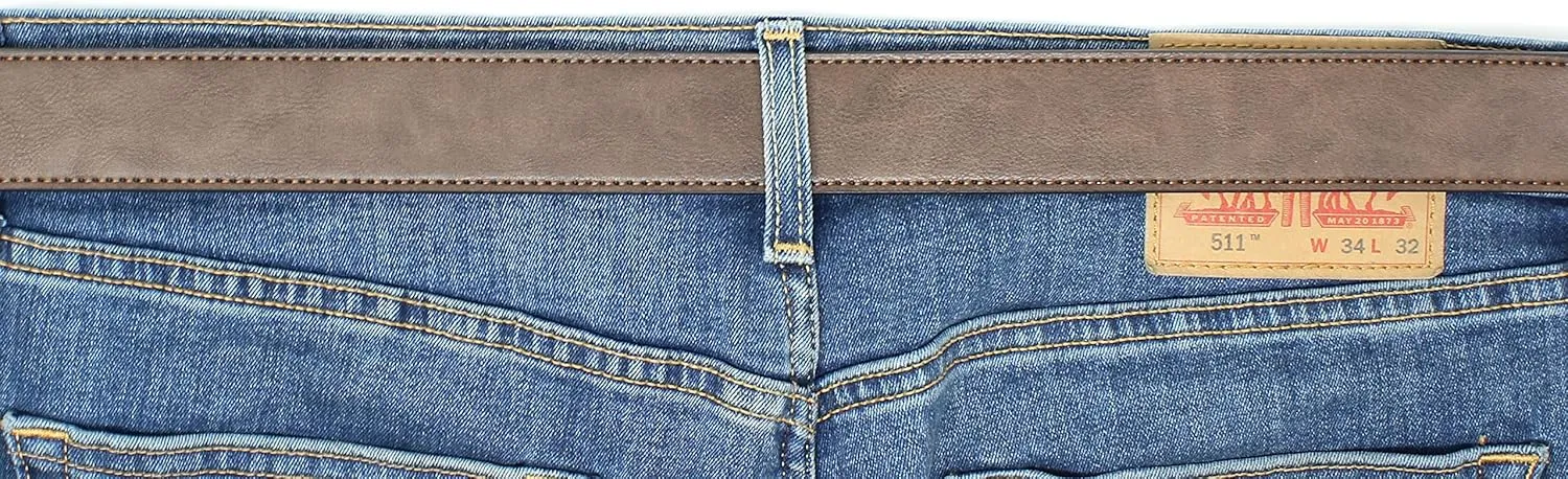 Leather Belt Strap with Vintage Distressed Texture 1.5" Wide with Snaps and without Buckle