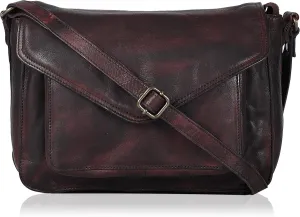 Leather Flapover Crossbody Handbag Purse for Women with Adjustable Strap & Overflap Snap Closure Tote/Bag
