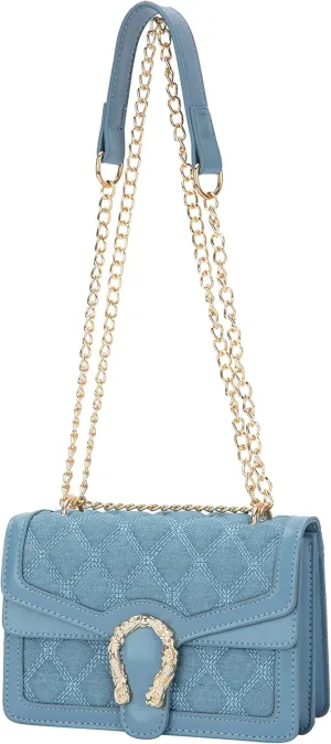 Leather Shoulder Bag Chain Purse for Women - Fashion Crossbody Bags Vintage Snake Print Underarm Bag Square Satchel Handbag