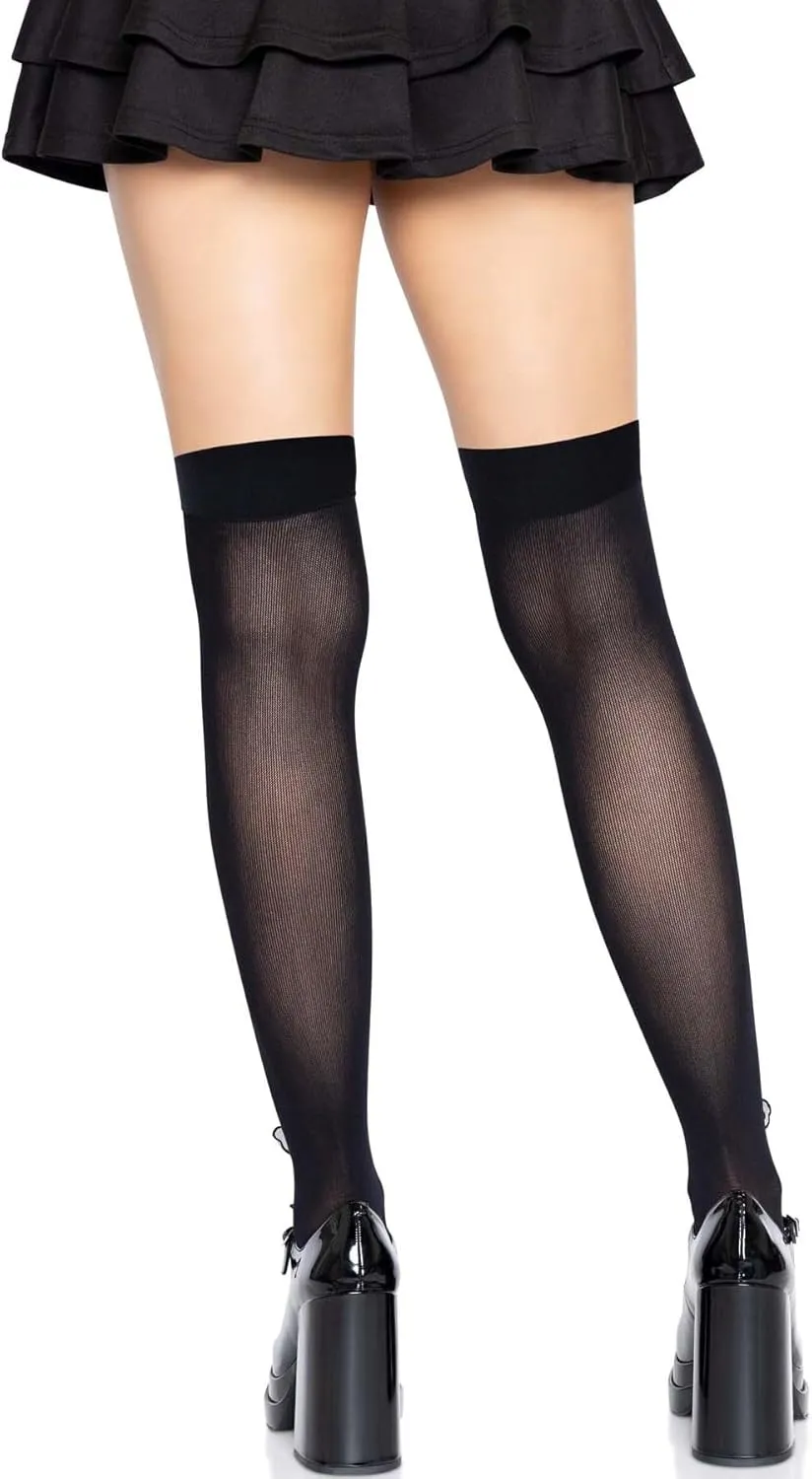 Leg Avenue Womens Opaque Net Cut-out Butterfly Applique Thigh Highs