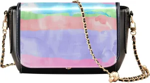 Leopard Jaguar Print Pink PU Leather Shoulder Bag Waterproof Women Crossbody Bag Purses Trendy Purse with Chain Strap
