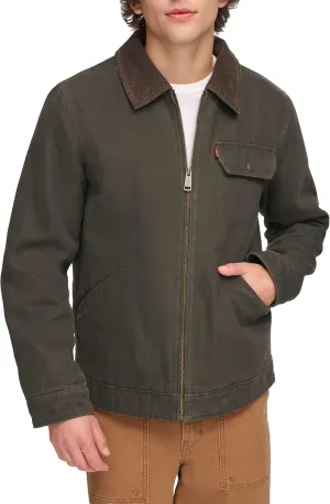 Levi's Mens Workwear Cotton Canvas Corduroy Collar Depot Jacket