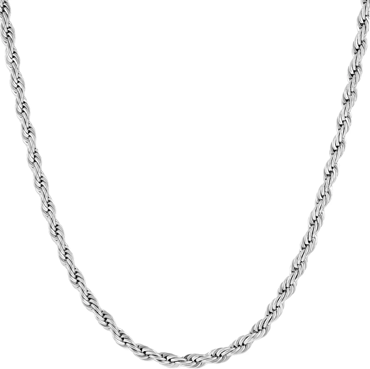 LIFETIME JEWELRY 24k Gold Plated 3mm Gold Rope Chain for Men & Women Diamond Cut Gold Chain Necklace Women & Necklace for Men 14 to 36 Inch