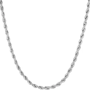 LIFETIME JEWELRY 24k Gold Plated 3mm Gold Rope Chain for Men & Women Diamond Cut Gold Chain Necklace Women & Necklace for Men 14 to 36 Inch