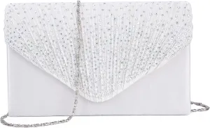 LIFEWISH Envelope Evening Bag Glitter Rhinestone Clutch Purse Wedding Party Shoulder Bag for Women