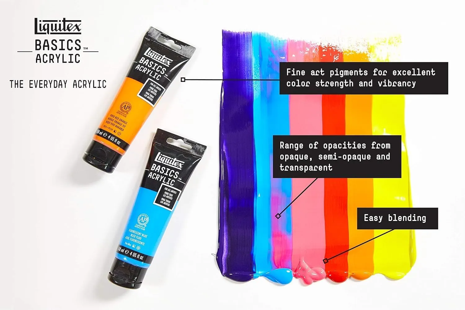 Liquitex BASICS Acrylic Paint, 250ml (8.5-oz) Tube, Titanium White