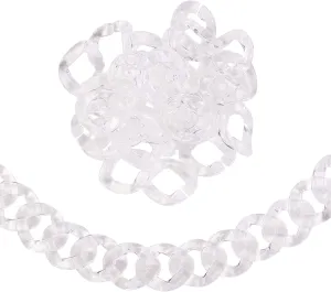LiQunSweet 140 Pcs Transparent Acrylic Plastic Linking Chain Rings Curb Chains for Shoulder Cross Body Sling Purse Handbag Clutch Replacement Strap - 40~41mm