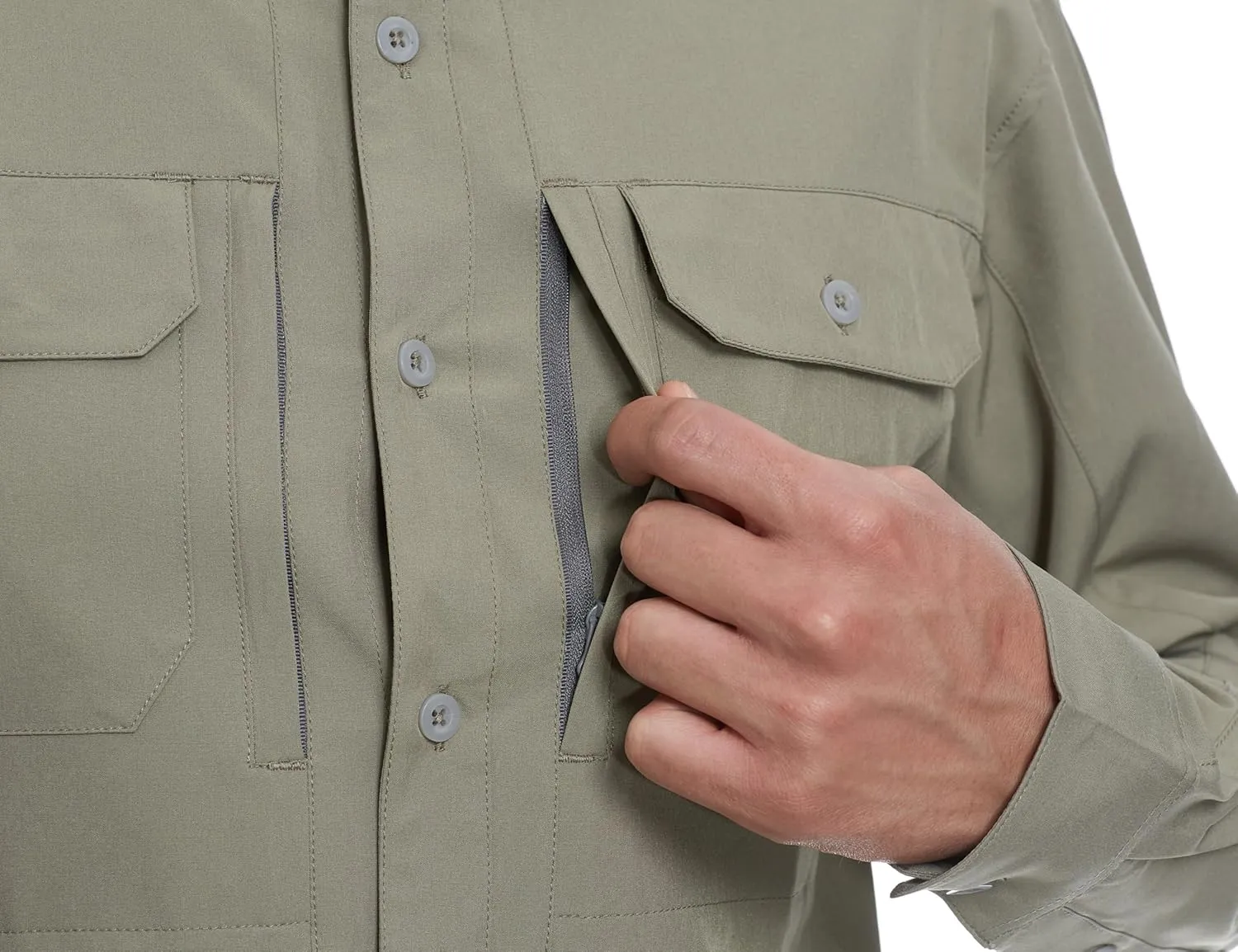 Little Donkey Andy Men's Stretch Quick Dry UPF50  Long Sleeve Shirt for Hiking, Travel, Camping