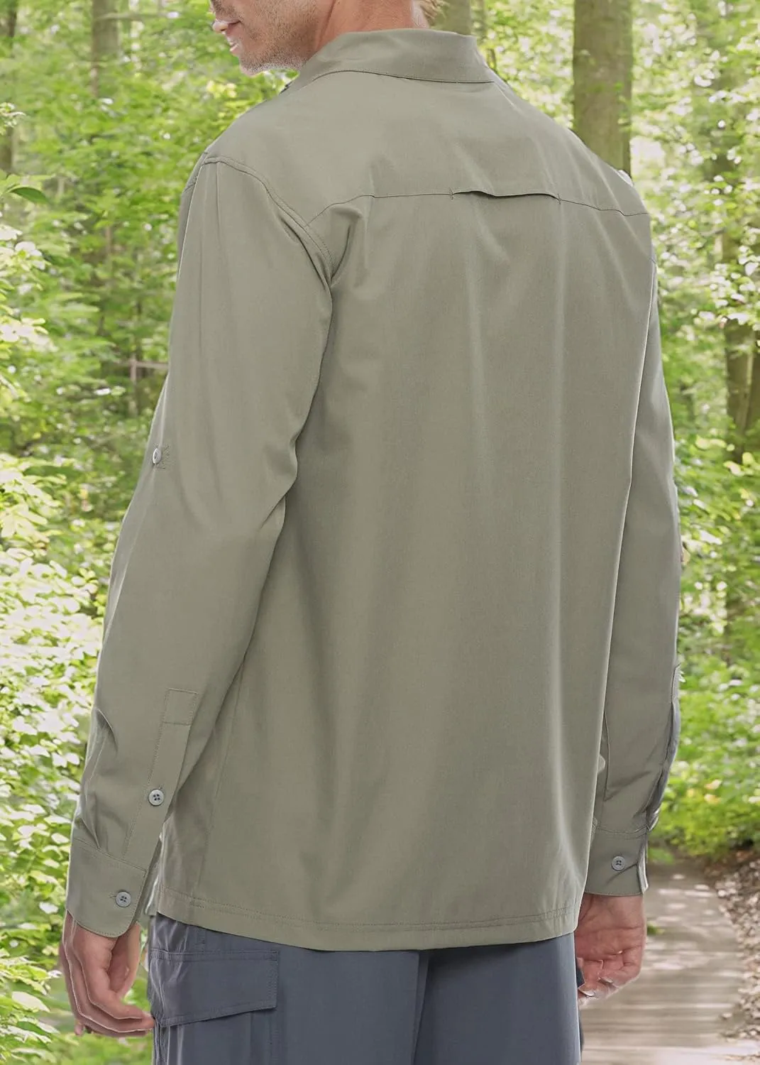 Little Donkey Andy Men's Stretch Quick Dry UPF50  Long Sleeve Shirt for Hiking, Travel, Camping