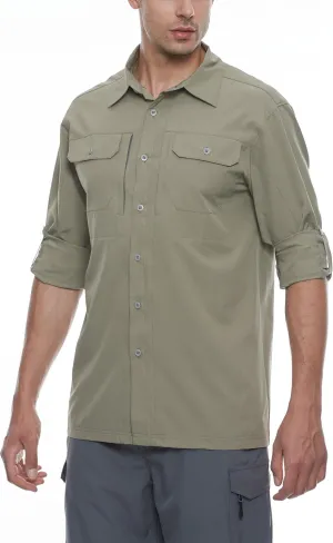 Little Donkey Andy Men's Stretch Quick Dry UPF50  Long Sleeve Shirt for Hiking, Travel, Camping