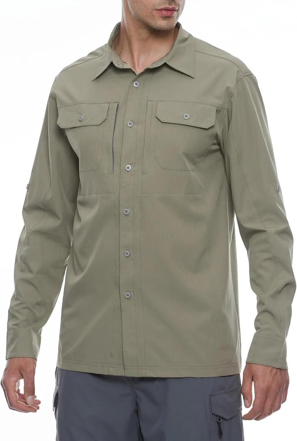 Little Donkey Andy Men's Stretch Quick Dry UPF50  Long Sleeve Shirt for Hiking, Travel, Camping