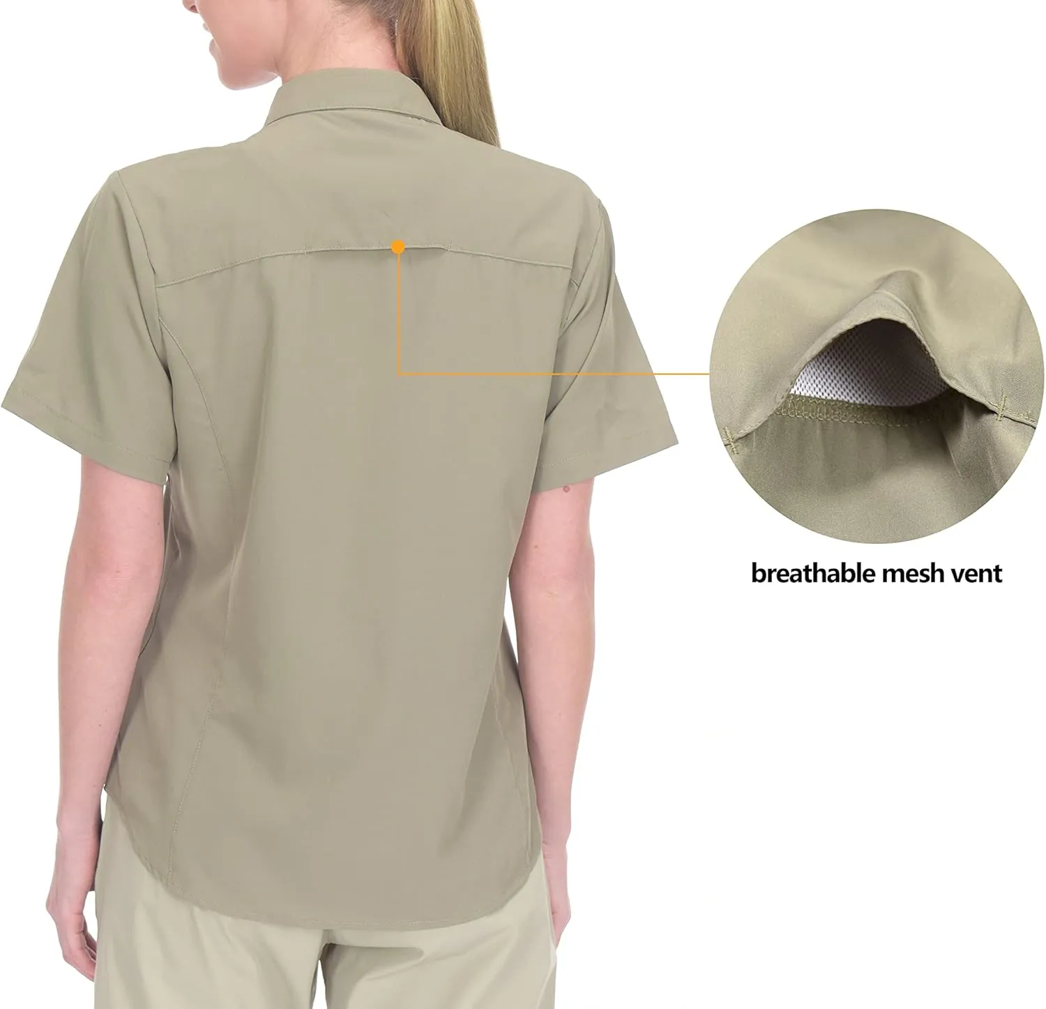 Little Donkey Andy Women's Stretch Quick Dry UPF50  Short Sleeve Shirt for Hiking, Travel, Camping