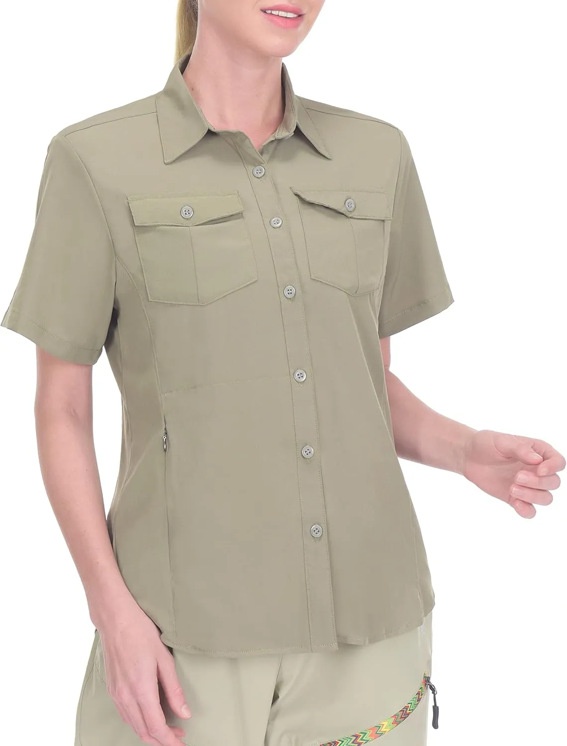 Little Donkey Andy Women's Stretch Quick Dry UPF50  Short Sleeve Shirt for Hiking, Travel, Camping