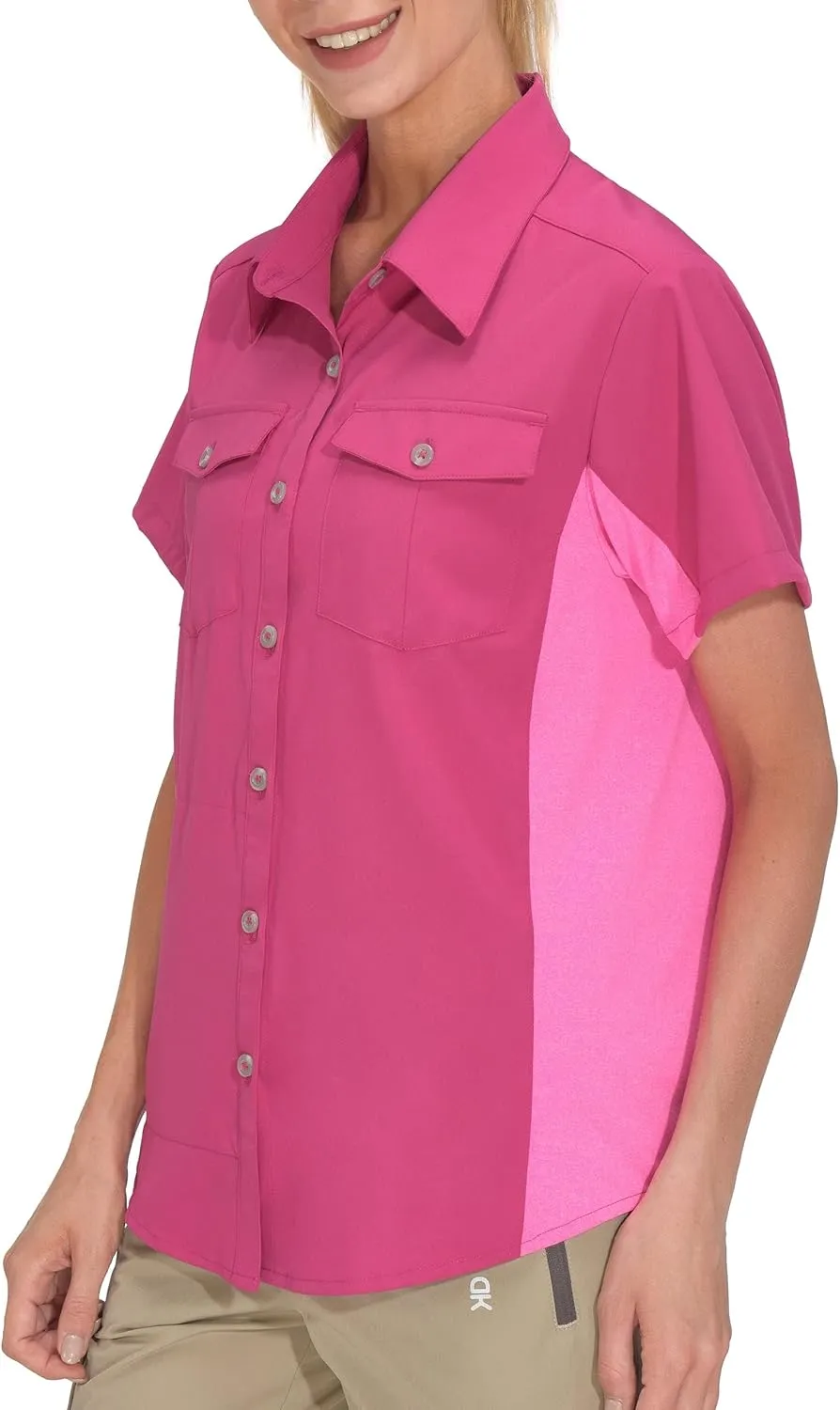 Little Donkey Andy Women's Stretch Quick Dry UPF50  Short Sleeve Shirt for Hiking, Travel, Camping
