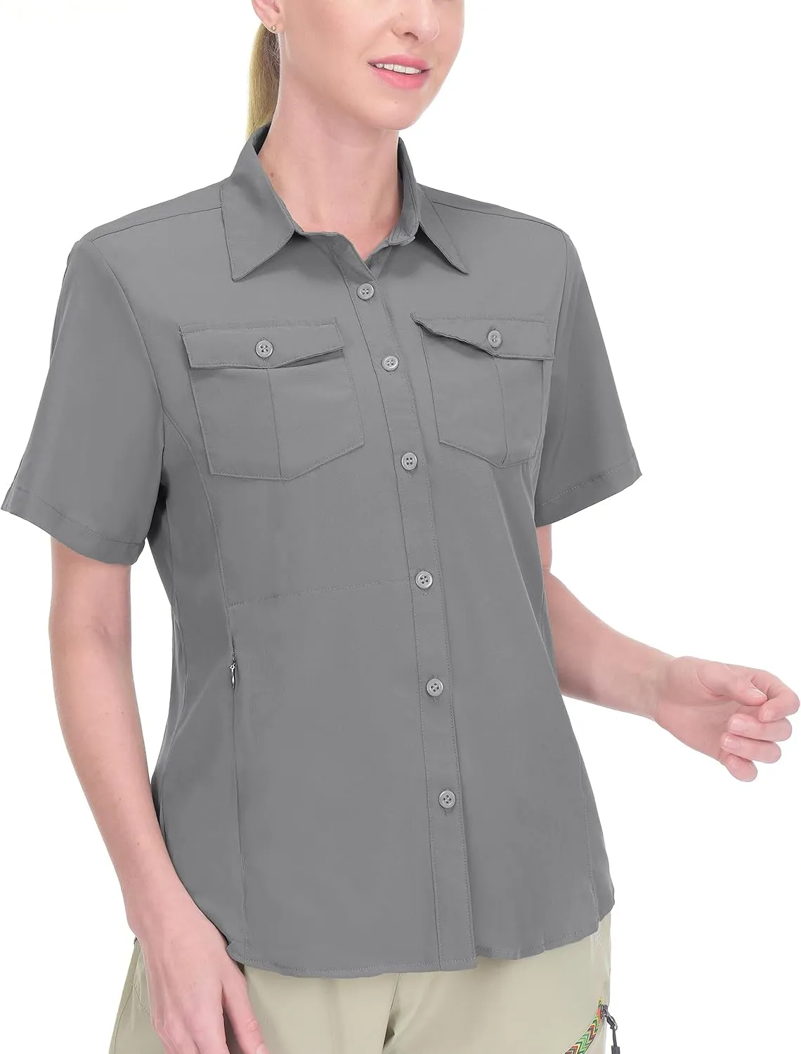 Little Donkey Andy Women's Stretch Quick Dry UPF50  Short Sleeve Shirt for Hiking, Travel, Camping