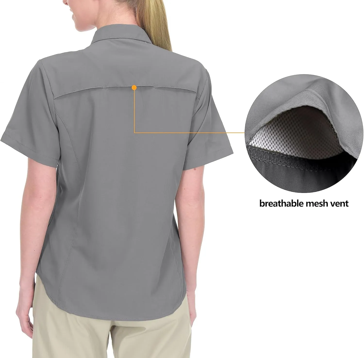 Little Donkey Andy Women's Stretch Quick Dry UPF50  Short Sleeve Shirt for Hiking, Travel, Camping