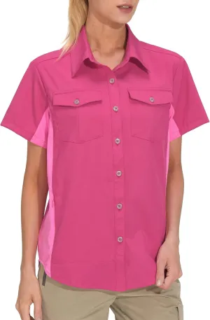 Little Donkey Andy Women's Stretch Quick Dry UPF50  Short Sleeve Shirt for Hiking, Travel, Camping