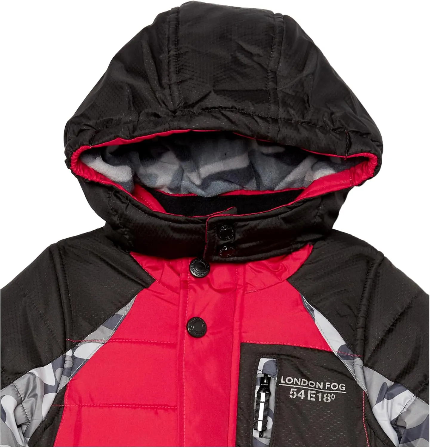 LONDON FOG Boys' Little Color Blocked Puffer Jacket Coat with Hat