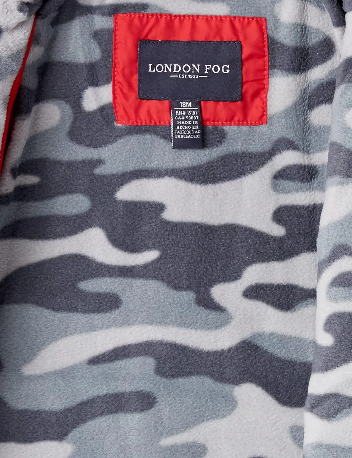 LONDON FOG Boys' Little Color Blocked Puffer Jacket Coat with Hat