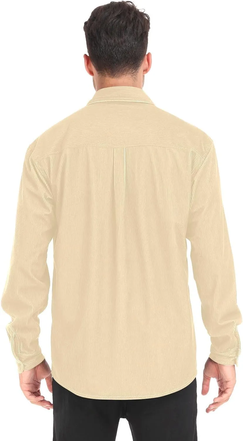Long Sleeve Corduroy Shirts Black Button-Down Blouses Top for Women Men XS Black