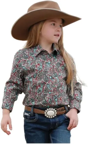 Long Sleeve Western Snap Shirt in Red Multicolor