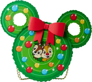 Loungefly DISNEY CHIP AND DALE FIGURAL WREATH CROSS BODY BAG