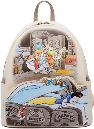 Loungefly Disney Snow White and the Seven Dwarfs Bed Sleeping Womens Backpack