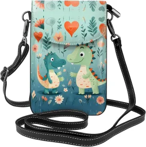 Lovely Little Dinosaur Baby Women's crossbody bag, crossbody phone bag, tassel wallet with shoulder strap, best gift for women.