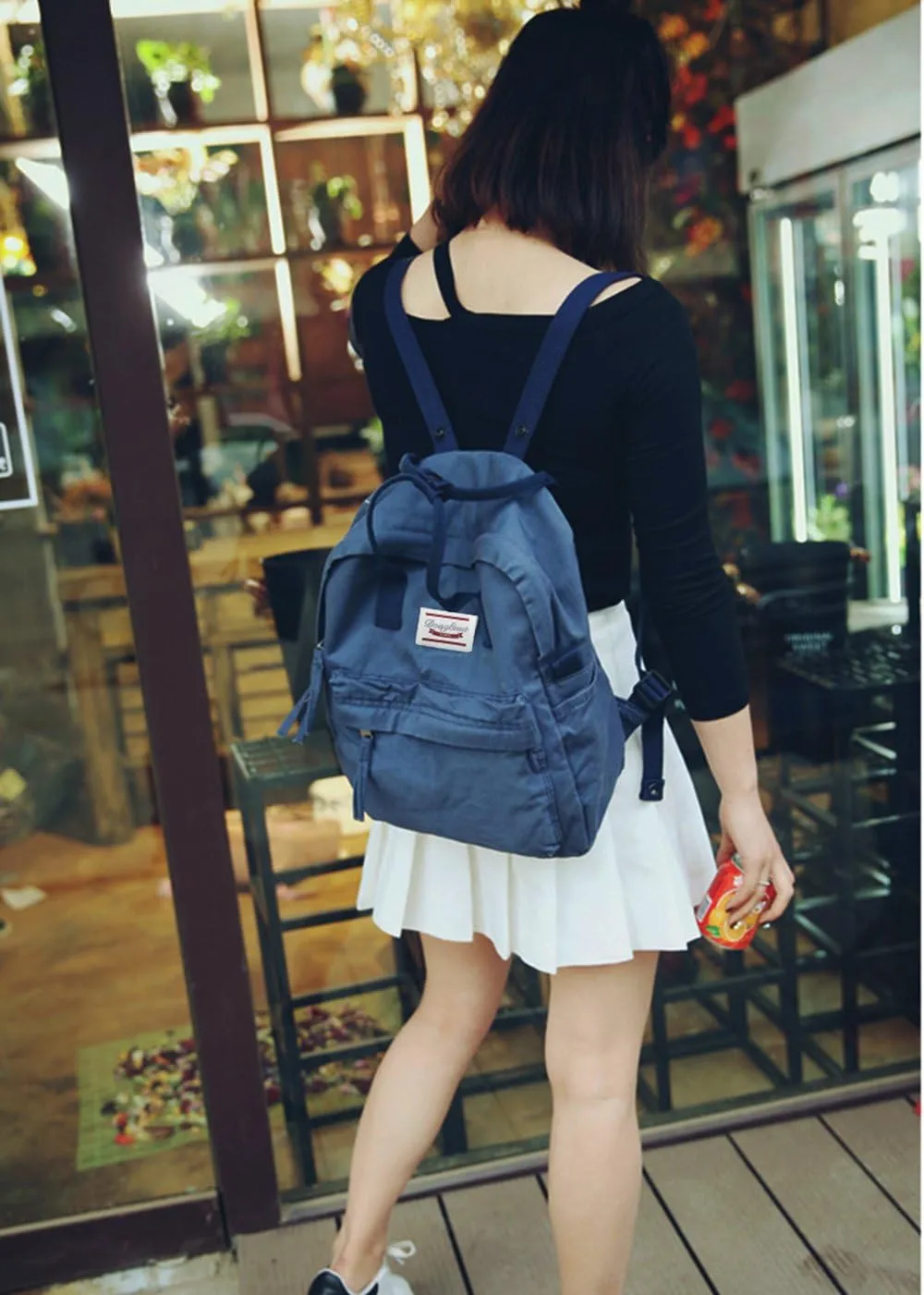 LuckyZ Backpacks Womens Casual Bookbags Lightweight Cloth Canvas Backpack School Bag Travel Daypack Medium Handbag Purse