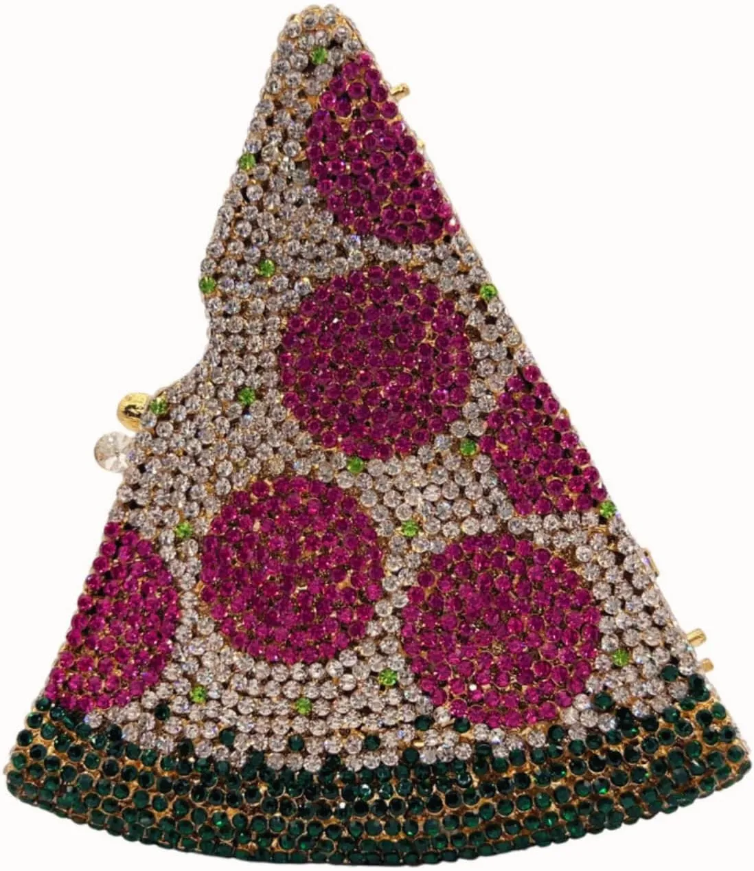 Luxury Novelty Pizza Shaped Rhinestone Evening Bag for Women Funny Pizza Crystal Clutch Purse for Party Prom