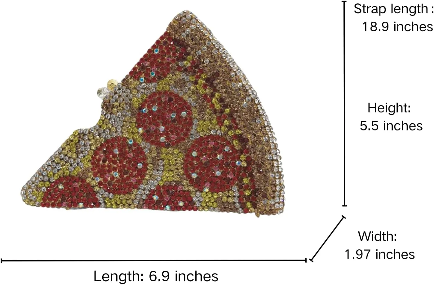Luxury Novelty Pizza Shaped Rhinestone Evening Bag for Women Funny Pizza Crystal Clutch Purse for Party Prom