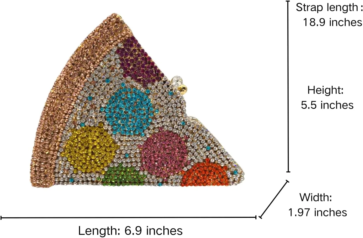 Luxury Novelty Pizza Shaped Rhinestone Evening Bag for Women Funny Pizza Crystal Clutch Purse for Party Prom