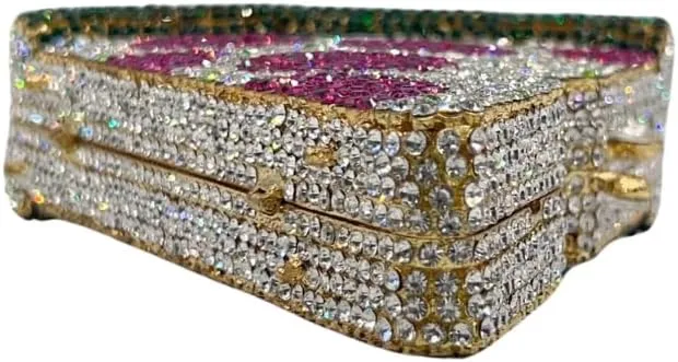 Luxury Novelty Pizza Shaped Rhinestone Evening Bag for Women Funny Pizza Crystal Clutch Purse for Party Prom