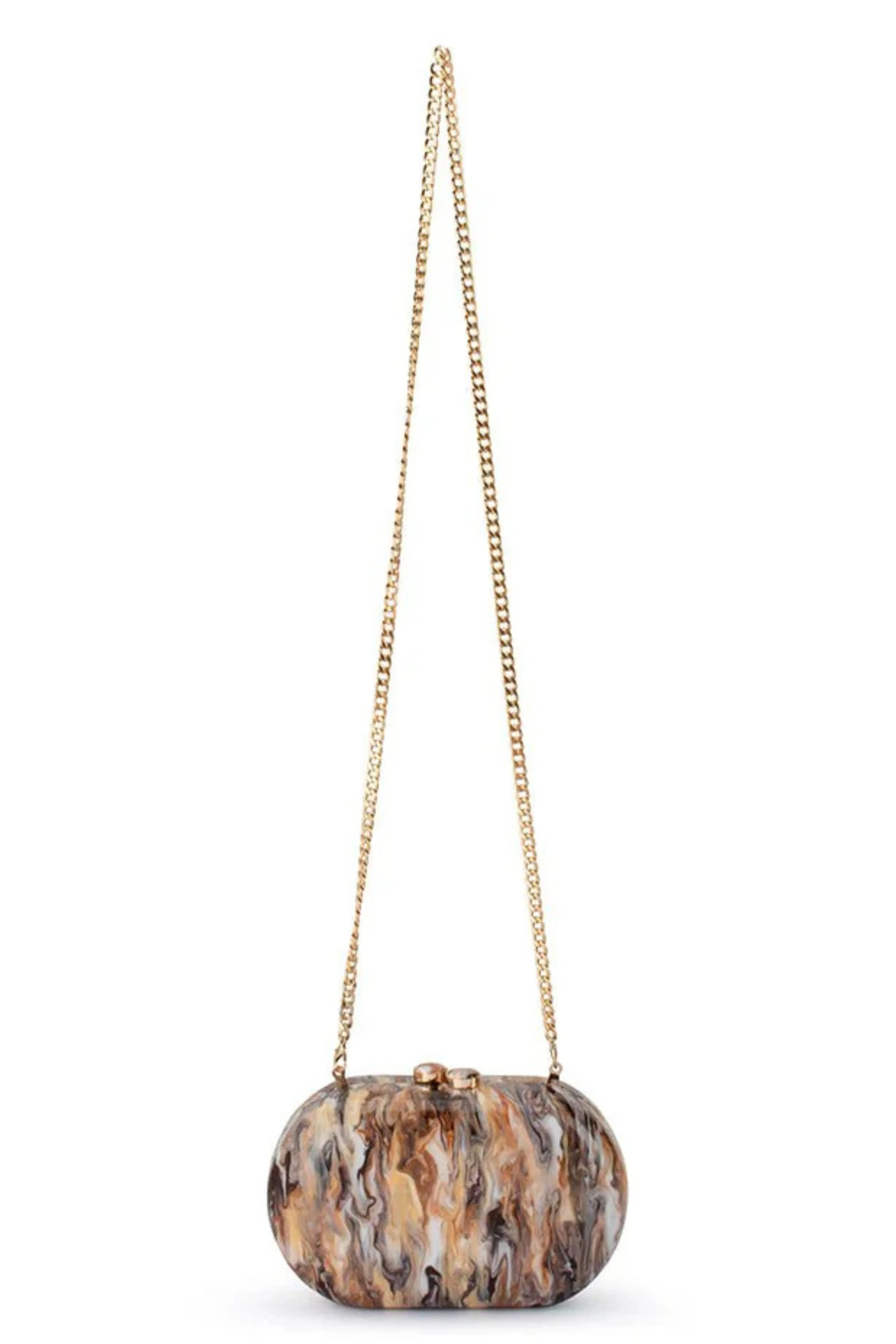 Maeve Marble Clutch - Natural